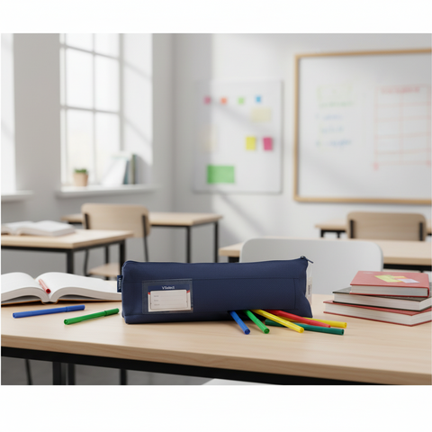 Polyester Fabric 1 Pocket Pencil Bag 30cm
