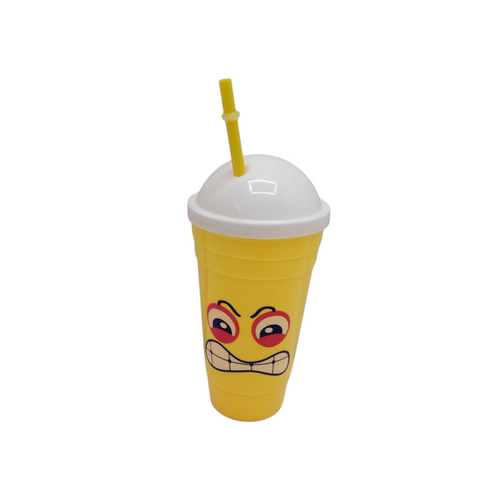 Plastic Cup & Straw 500ml