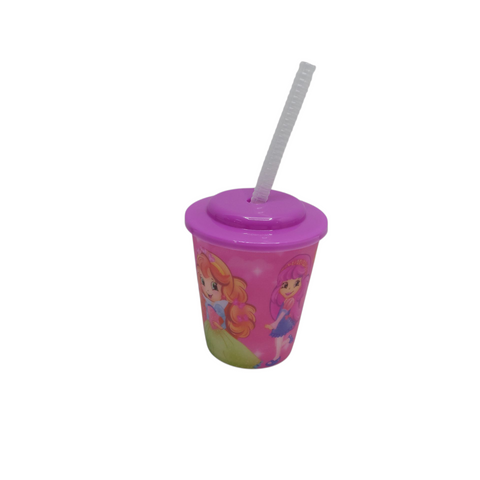 Plastic Cup and Straw 250ml