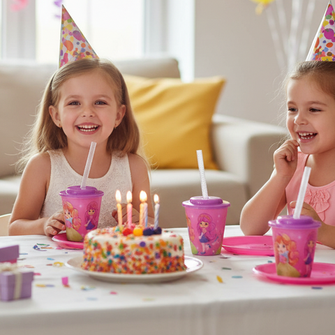 Plastic Cup and Straw 250ml