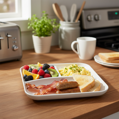 Melamine Rectangular Platter 3 Division  21*23*3cm