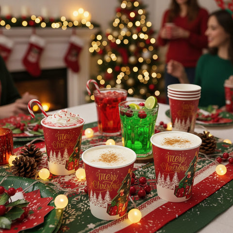 Merry Christmas Paper Cups 10pcs