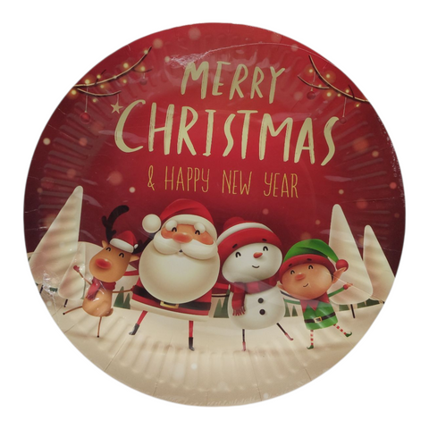 Christmas Party Paper Plates  10pcs