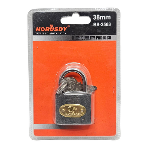Horusdy padlock in packaging with visible brand name and product details.