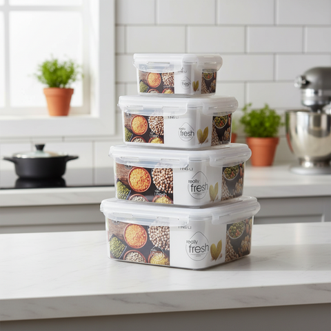 Plastic Food Storage Containers 4pcs