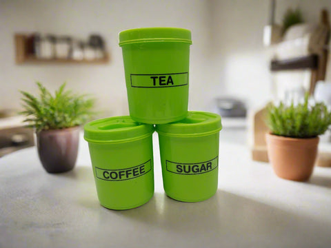 Olive Tea/Coffee/Sugar Container 3pcs Set