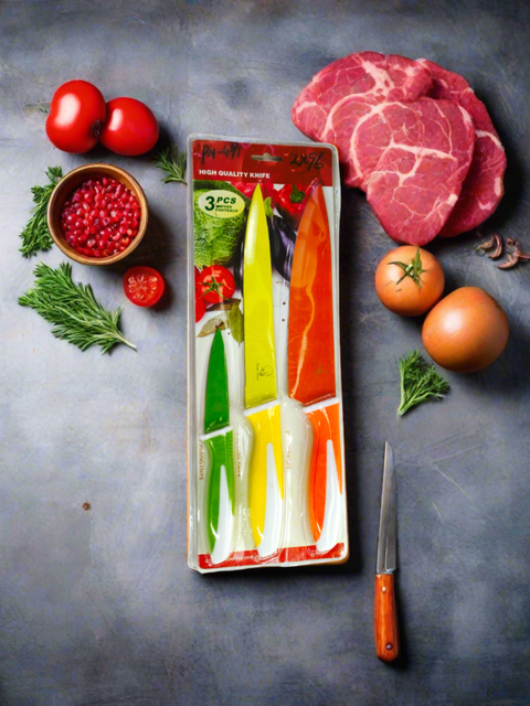 Kitchen Knife Set 3pc - Color