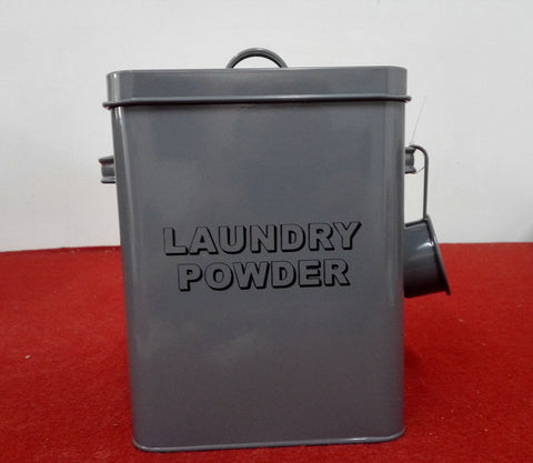 Square Laundry Power Storage Box With Scoop (Galvanized Sheet With Power Coating)