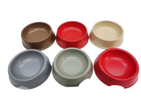 Plastic pet food shop bowls