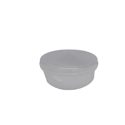 White plastic container on a white background