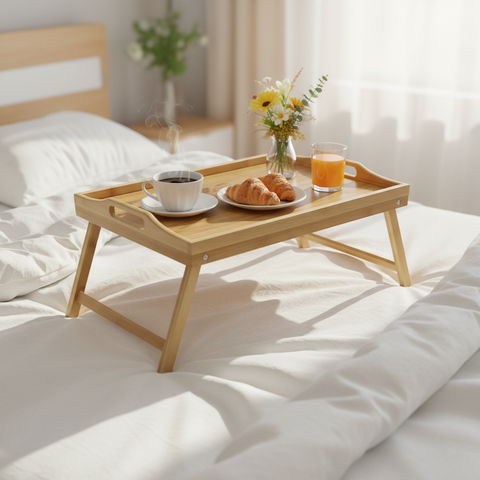 Bamboo Bed Tray with Foldable Legs
