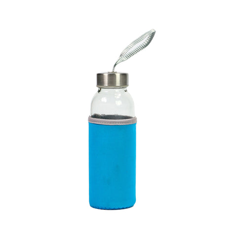 Water/Beverage Bottle Glass with Stainless Steel Cap 250ML