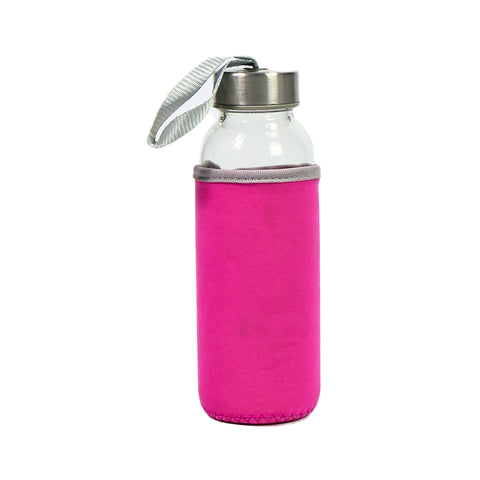 Water/Beverage Bottle Glass with Stainless Steel Cap 250ML
