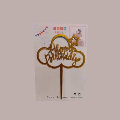 Happy Birthday Cake Toppers Elegant