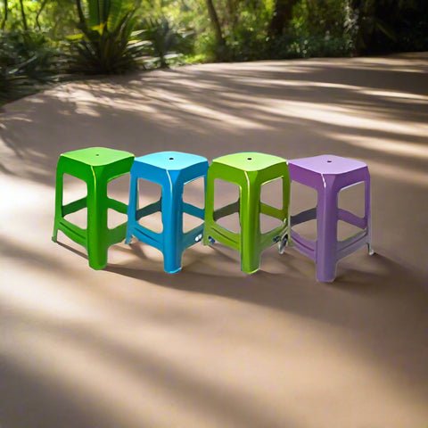 Olive Plastic Recycled  Stool  27*27*46 cm