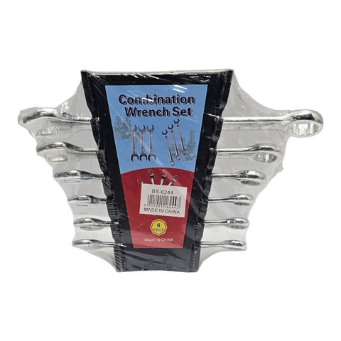 Packaged combination wrench set with visible brand label on a white background