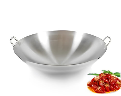 Stainless Steel Wok with Double Handles 43CM