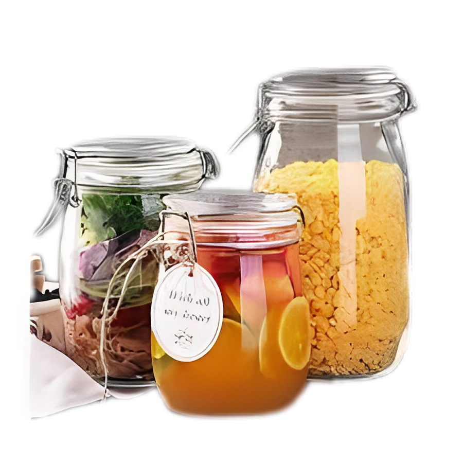 Glass Jars With Airtight Lids And Leak Proof Rubber Gasket Cut Price