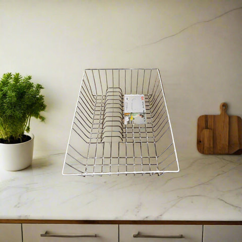 White Steel Dish Draining Rack