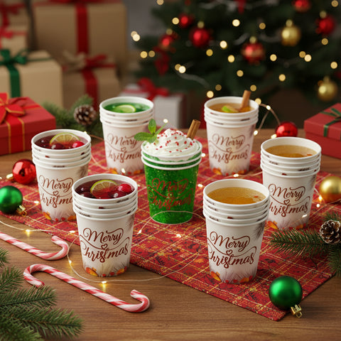 Merry Christmas Paper Cups 10pcs