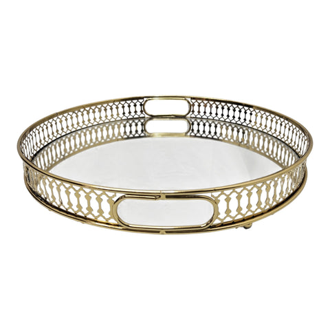 Gold Mirror Candle Tray 32*5.5cm