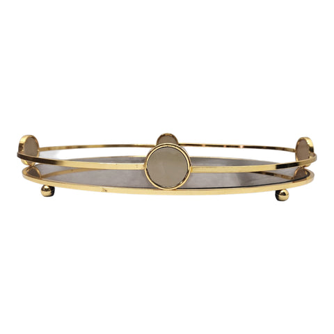 Gold Mirror Candle Plate  45*33 cm