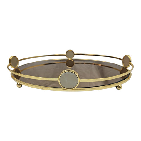 Gold Mirror Candle Plate  45*33 cm