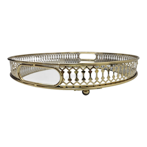Gold Mirror Candle Tray 32*5.5cm