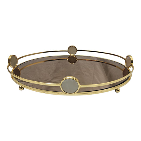 Gold Mirror Candle Plate  45*33 cm