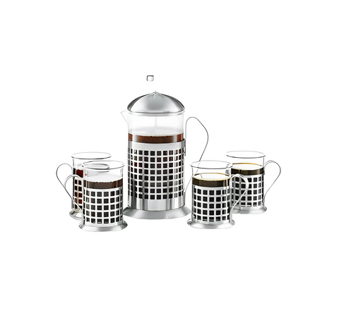 French Press Coffee Plunger & 4 Cups