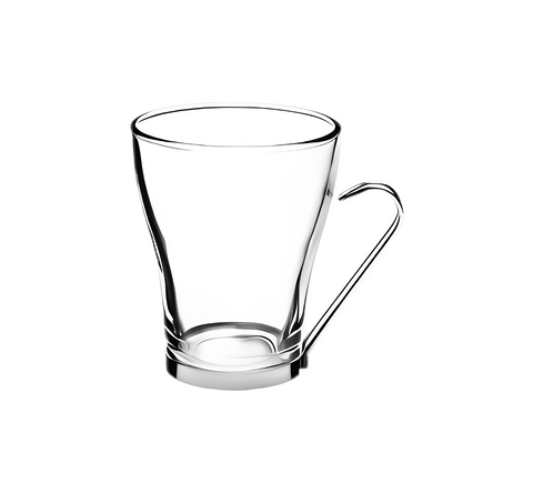 Glass Cappuccino Mug WITH Stainless Steel Handle Set Of 4