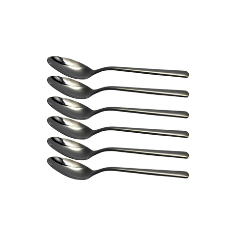 Black Stainless Steel Tea Spoon 6 PCS Square