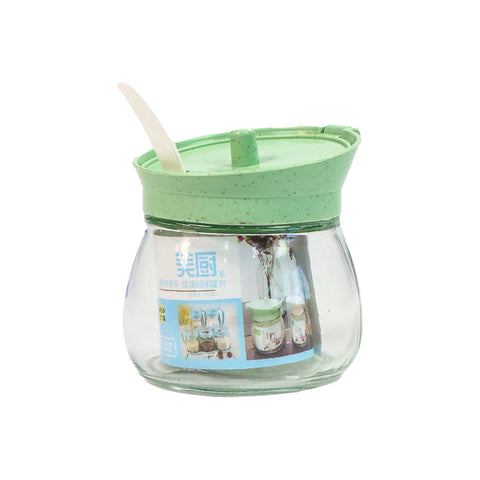 Glass Container with Spoon-8*8cm
