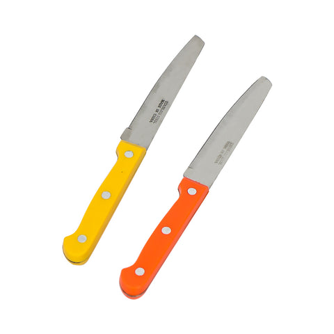 Kitchen Knife 2 Pc - Yellow and Orange