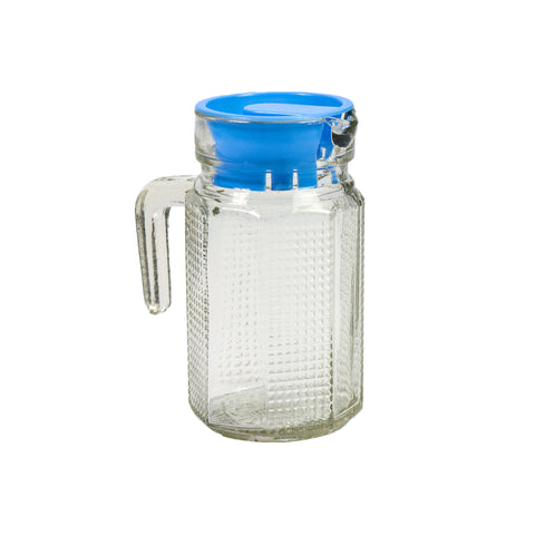 Glass Jug 500ml - Blue Lid