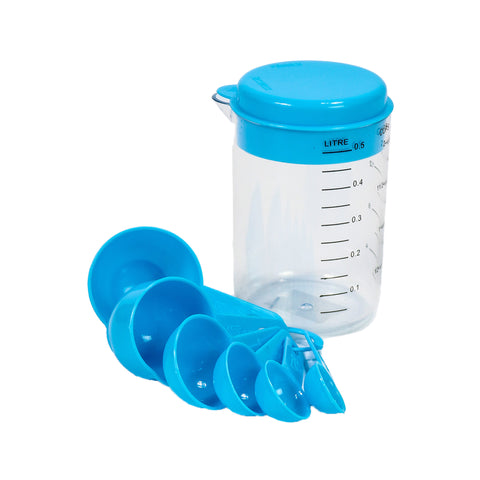 Measuring Cup with Measuring Spoons-Blue