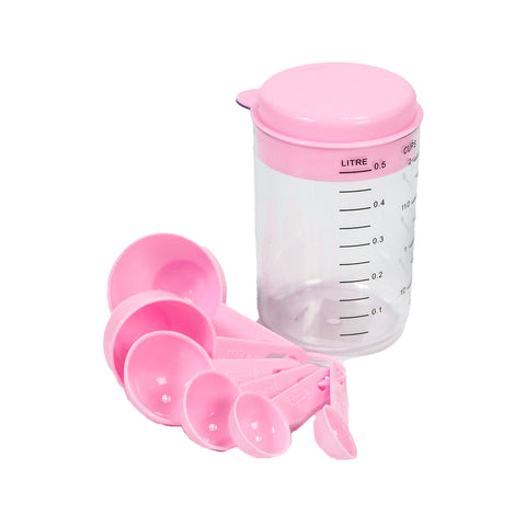 Measuring Cup with Measuring Spoons-Pink