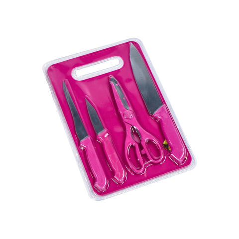 Chop Board with 3 Knifes & Kitchen Scissor